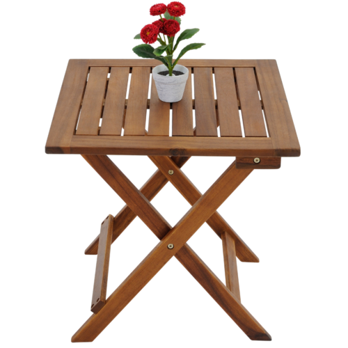 Masă de grădină pliabilă din lemn de salcâm, 46 cm, solidă, economisitoare de spațiu, elegantă