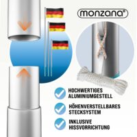 Catarg de steag din aluminiu 650 cm