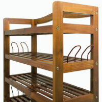 Suport pentru pantofi din lemn de salcâm, 95x26x82cm