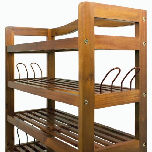 Suport pentru pantofi din lemn de salcâm, 95x26x82cm