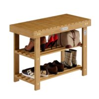 Suport pantofi 2 în 1, lemn de salcâm, certificat FSC®, 70x33x46cm