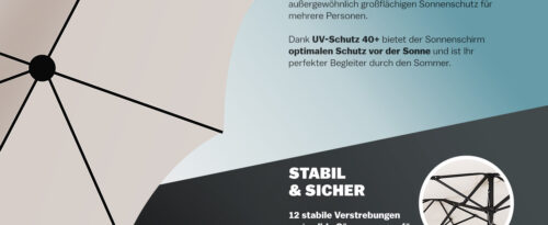 Umbrelă dublă, cremă, protecție UV 80+