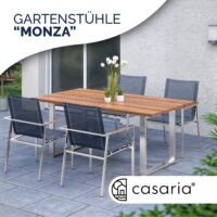 Scaun de grădină Monza, set de 4, gri, suprapunabil