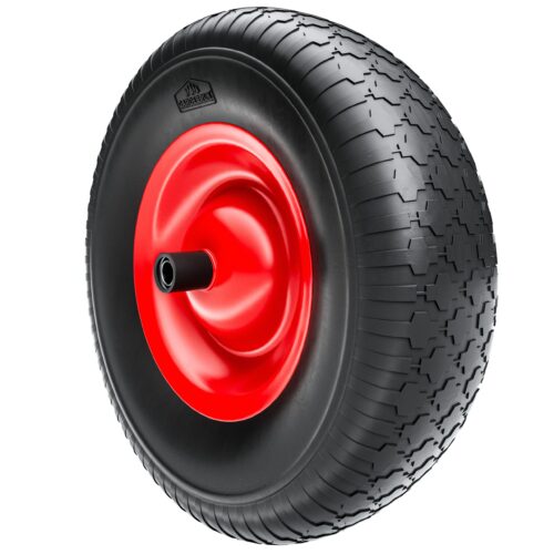 Roată de roabă, neagră, rezistentă la perforare, spumă PU, capacitate 200 kg, rulmenți cu bile, inclusiv ax