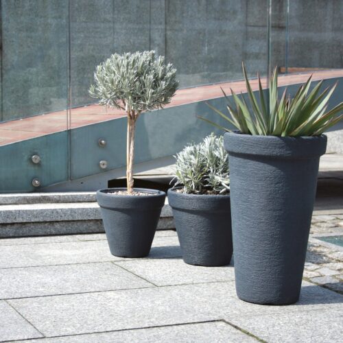 Ghiveci de flori antracit 63x40cm