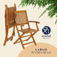 Set de scaune de grădină Boston, 7 piese, lemn de salcâm
