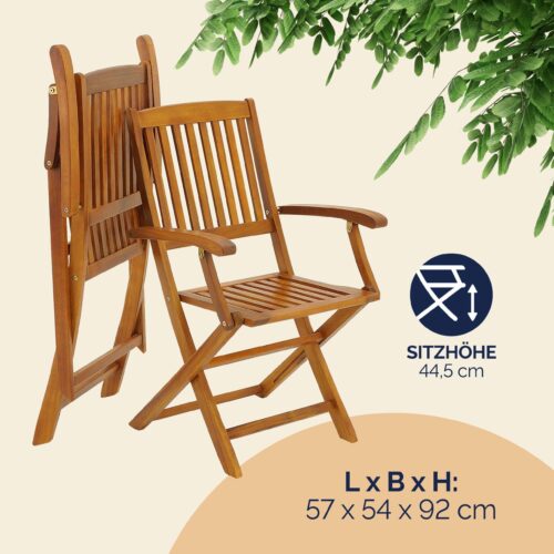 Set de scaune de grădină Boston, 7 piese, lemn de salcâm