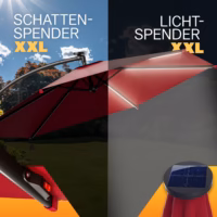 Umbrelă solară LED Mali Roșie Ø350cm Protecție UV 80+ Husă