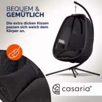 Scaun balansoar tip ou suspendat Alvie, antracit, 190x140x110cm