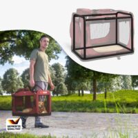 Geanta pliabilă pentru câini XXL 90x60x66cm Roșu închis