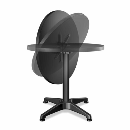 Masă verticală Ø60cm reglabilă înălțime 70/115cm pliabilă aluminiu negru