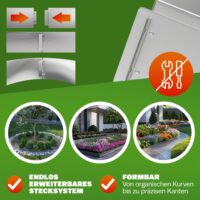 Set de 5 borduri de pat din metal argintiu 5m x 18cm