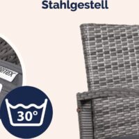Mobilier de grădină din poliratan, 4 piese, canapea, scaune gri/antracit