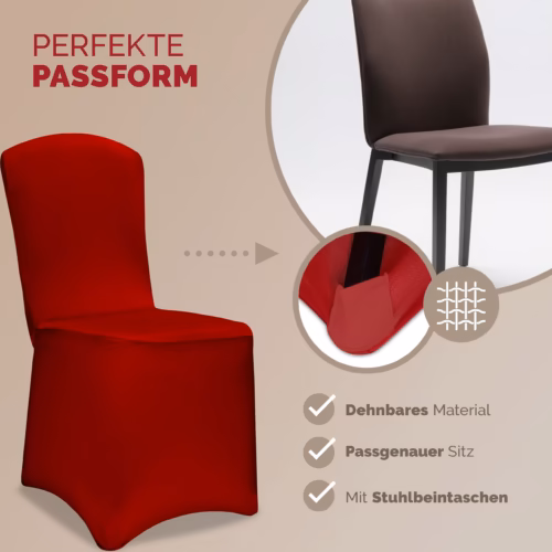 Set de 4 huse de scaun Bordeaux OEKO-TEX®