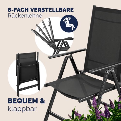 Mobilier de terasa Bern masa cu 6 scaune, 7 piese, antracit, aluminiu, blat WPC
