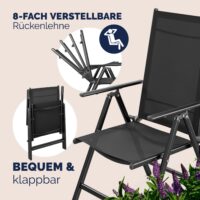 Mobilier de terasa Bern Masa cu 8 scaune, 9 piese, antracit, aluminiu, blat WPC