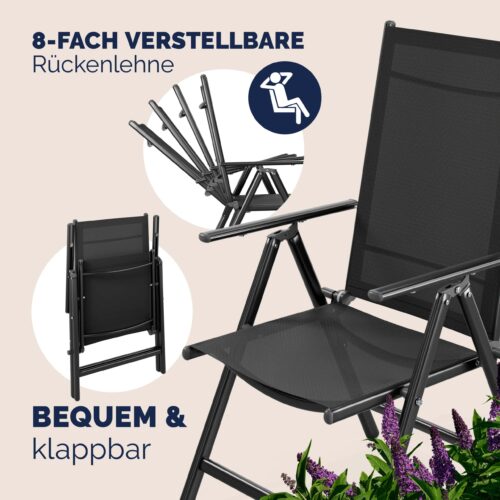 Mobilier de terasa Bern Masa cu 8 scaune, 9 piese, antracit, aluminiu, blat WPC