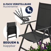 Set de scaune de grădină Bern, 5 piese, antracit, aluminiu, blat de masă WPC