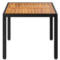 Set de scaune de grădină Corfu din poliratan, 5 piese, negru