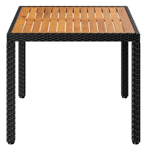 Set de scaune de grădină Corfu din poliratan, 5 piese, negru