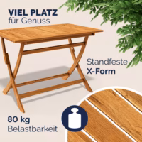 Set gradina si terasa ,masa si 4 scaune pliabile din lemn salcam CASARIA® Sydney Comfort, 5 piese,certificat FSC®