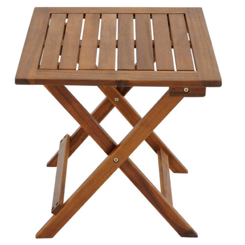 Masă de grădină pliabilă din lemn de salcâm, 46 cm, solidă, economisitoare de spațiu, elegantă