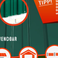 Tablă trapezoidală, set de 12, verde, 129x46cm, perforată