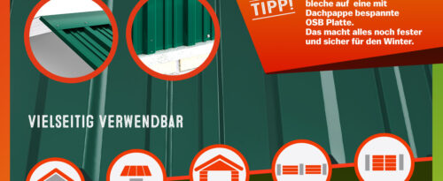 Tablă trapezoidală, set de 12, verde, 129x46cm, perforată