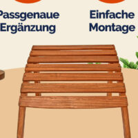 Suport pentru picioare din lemn de salcâm pentru scaun de grădină Adirondack