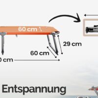 Șezlong de grădină Ibiza Orange 190x59x29cm, parasolar din aluminiu