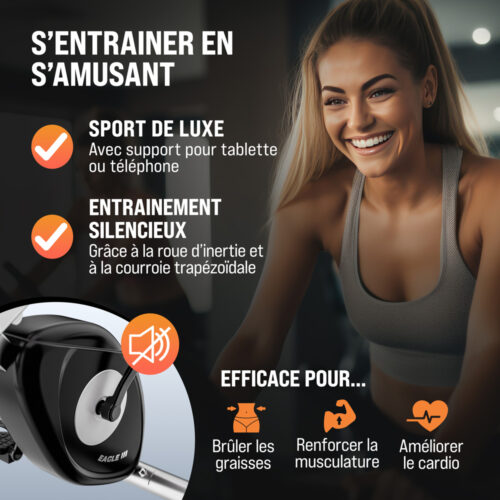 Bicicletă de fitness pliabilă Eagle 3 cu senzori de puls