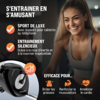Bicicletă de fitness Eagle cu 4 senzori de puls, compatibilă cu aplicația