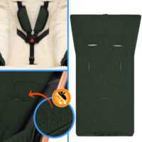 Sac de carucior pentru bebeluși, căptușit, gri-verde
