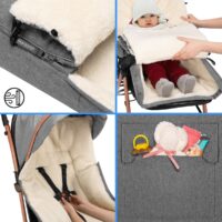 Sac de cărucior pentru bebeluși, bleumarin, cu geantă