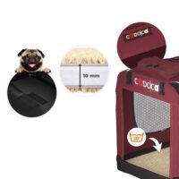 Geanta pliabilă pentru câini XXL 90x60x66cm Roșu închis