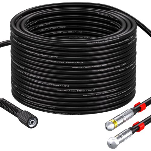 Set premium de curățare a țevilor, 5 piese, negru, 15 m