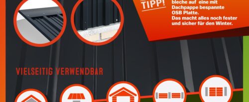 Set de 14 tablă trapezoidală antracit 110x46cm