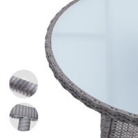 Masă rotundă gri din poliratan, Ø60cm