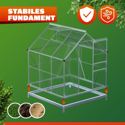 Fundație de oțel pentru seră 190x190x12cm galvanizată