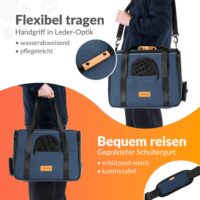 Cutie de transport pentru pisici, albastră, 44x34x31cm, până la 20kg