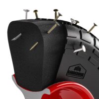 Roată pentru cărucior de transport rucsac, set de 2, neagră, cauciuc solid
