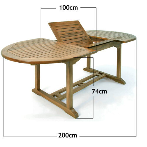 Masă extensibilă de grădină 150-200 cm, lemn de eucalipt, rezistentă la intemperii, suport pentru umbrelă