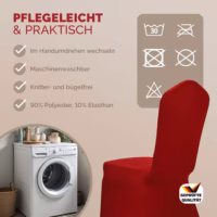 Set de 4 huse de scaun Bordeaux OEKO-TEX®