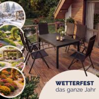 Mobilier de terasa Bern masa cu 6 scaune, 7 piese, antracit, aluminiu, blat WPC