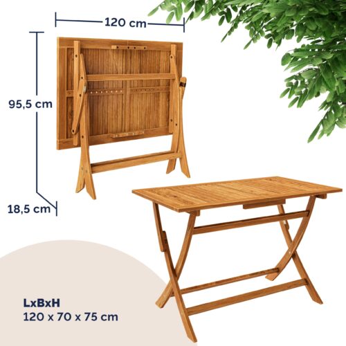 Set de scaune de grădină Sydney, 5 piese, lemn de salcâm, certificat FSC®