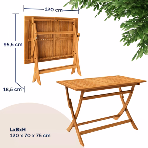 Set gradina si terasa ,masa si 4 scaune pliabile din lemn salcam CASARIA® Sydney Comfort, 5 piese,certificat FSC®