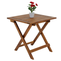 Masă de grădină pliabilă din lemn de salcâm, 46 cm, solidă, economisitoare de spațiu, elegantă