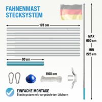 Catarg de steag din aluminiu 650 cm