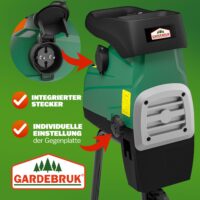 Tocător silențios pentru crengi de până la 44 mm, 3100 W, 2 saci de colectare de 60 l, 17 kg