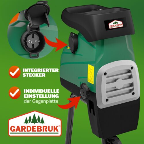 Tocător silențios pentru crengi de până la 44 mm, 3100 W, 2 saci de colectare de 60 l, 17 kg